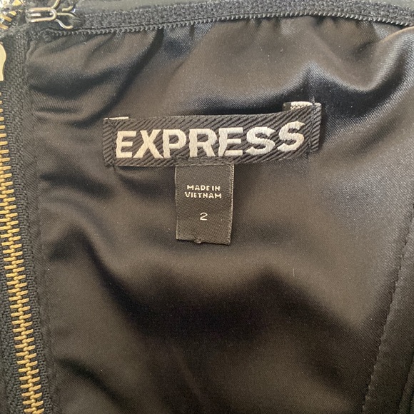 Express Strapless Metallic Snakeskin Fit and Flare Mini Dress - Picture 2 of 3